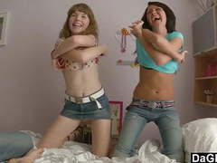Find-Best-Lingerie.com presents: Lesbian teen couple seduce a guy