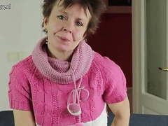 Find-Best-Lingerie.com presents: Skinny mature grandma works her hairy pussy