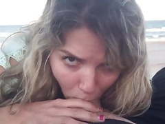 Find-Best-Lingerie.com presents: Girlfriend fucks and gives perfect blowjob on the beach