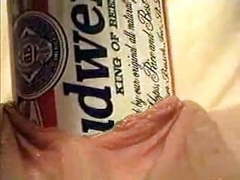 Find-Best-Lingerie.com presents: Extreme object insertion using a budweiser beer can