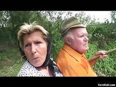 Find-Best-Lingerie.com presents: Grandpa fucks busty granny and teen outdoor