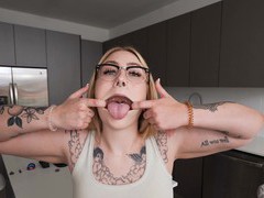 Find-Best-Lingerie.com presents: Hd pov video of gracie squirts getting a facial after sucking a dick, HD POV, Couple, Hardcore, Tattoo, Chubby, Blondes, Glasses, Blowjob, Cumshot, Facial