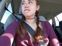 Find-Best-Lingerie.com presents: Creampied in car before coffee