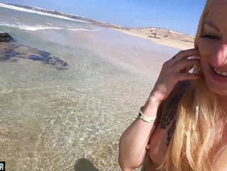 Find-Best-Lingerie.com presents: Sex on the beach andy-star fucks german blonde skinny outdoor