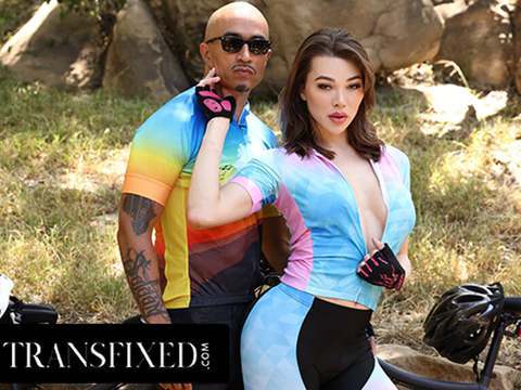 Find-Best-Lingerie.com presents: Transfixed - gorgeous emma rose receives open mouth facial from cyclist buddy during hard rough fuck