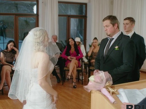 Find-Best-Lingerie.com presents: Dirty bride kristy waterfall rides a lover while people watch