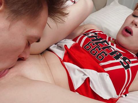 Find-Best-Lingerie.com presents: Redhead cheerleader bringing steamy fantasies to life together with her bf