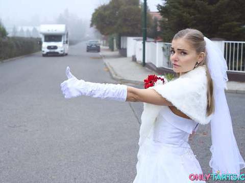 Find-Best-Lingerie.com presents: Shock content sexy bride fucks random van driver on marriage day
