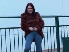 Find-Best-Lingerie.com presents: Public pissing play makes this girl so horny