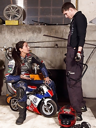 Find-Best-Lingerie.com presents: Shy teenage biker chick fucks the horny mechanic hardcore