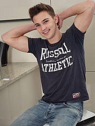 Find-Best-Lingerie.com presents: Cute boy Martin Polnak tugs his cock while spreading his ass