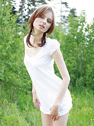 Find-Best-Lingerie.com presents: Timid teen girl comes to the nature and poses her beautiful body in front of the camera.