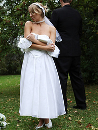 Find-Best-Lingerie.com presents: Blonde bride Hayley Marie Coppin gets naked on a lawn while taking her vows